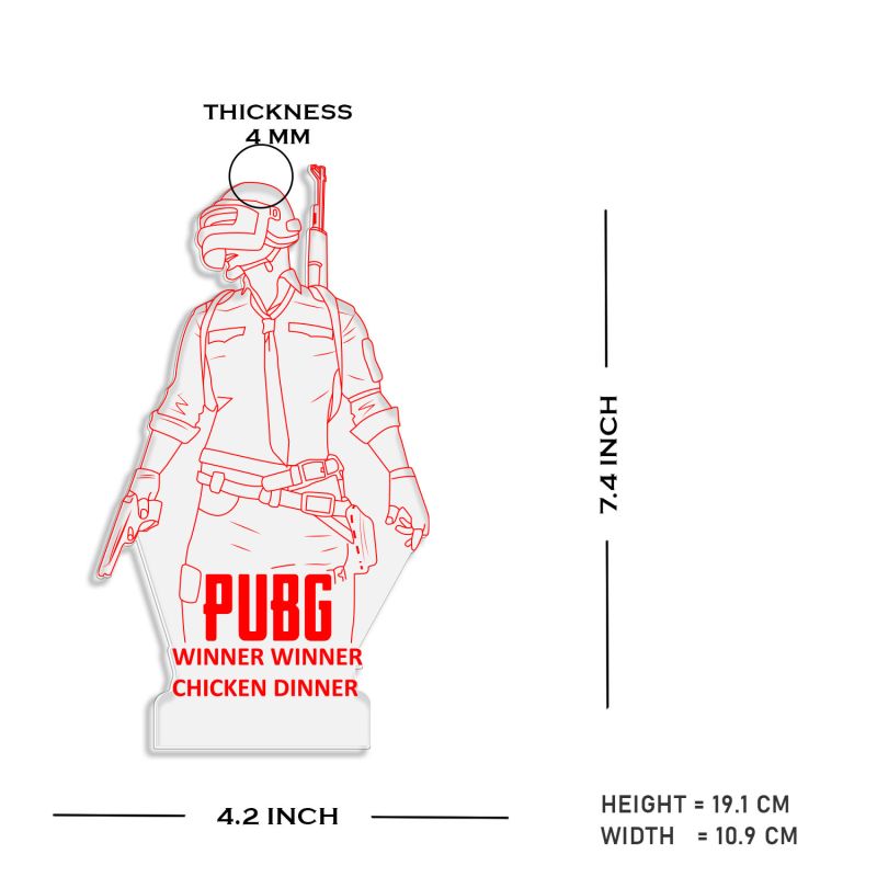 PUBG Led Night Lamp Multicolored Light Gift For PUBG Lover & Game Room Decor
